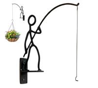 Supporto per piante da parete | Espositore per pescatori in ferro resistente alle intemperie, supporto per piante da parete, per interni ed esterni, balcone, camera da letto, soggiorno, fattoria