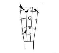 Supporto per piante in ferro a 4 ripiani per piante rampicanti con design a vite di uccello, obelisco in ferro battuto nero staccabile per patio esterno telaio torre di fiori