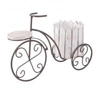 Supporto per piante in ferro battuto, espositore per fiori a forma di bicicletta vintage per giardino interno ed esterno, balcone, esposizione di fiori per decorazioni da patio, piante, carrello, pia