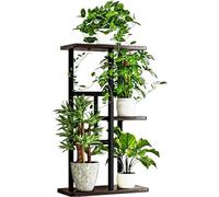 Supporto per piante in legno alto a 3 livelli e 4 vasi, scaffale in metallo per interni, portavasi multipli, scaffale angolare, scaffale per fioriere, organizer per riporre oggetti per patio, soggio