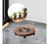 Supporto per piante in legno con ruote, sottovaso con ruote, vassoio per piante