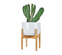 Supporto per piante in legno, decorativo, per interni, pieghevole, per balcone e soggiorno, colore originale, 20 x 28 cm