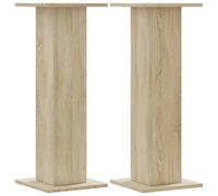 Supporto per piante in legno di rovere Sonoma, 2 pezzi, 30 x 30 x 80 cm, stabile supporto per fiori per balcone, terrazza, soggiorno, con supporto da parete per una presentazione sicura delle piante e