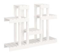 Supporto per piante in legno massello bianco, 104,5 x 25 x 77,5 cm, con ripiani multipli per balcone, terrazza, soggiorno, giardino, per presentazione e conservazione delle piante