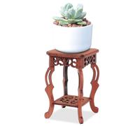 Supporto per piante in legno per interni, supporto per piante vintage in palissandro a 2 strati da 3, 2x3, 2x5, 1 pollici, legno intagliato a mano per casa, negozio di tè, musei, negozi e caffetterie
