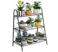 Supporto per piante in metallo a 3 livelli, scala per fiori da interno ed esterno, mensola angolare, portavasi per fiori, mensole in metallo per fiori per più piante Robusto portavasi in metallo: il p