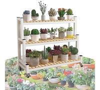 Supporto per piante in metallo con ruote, a 2 e 3 ripiani, scaffale da giardino per interni ed esterni, 80/100/120 cm, espositore decorativo per piante in bianco e nero