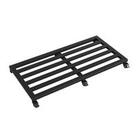 Supporto per piante in metallo, per vasi da fiori e acquari, base rimovibile, facile mobilità, 50 x 100 cm, colore nero, carrello in ferro resistente, per interni ed esterni