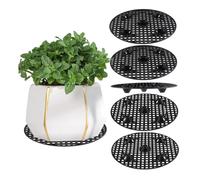 Supporto per Piante Nero, 6 Pezzi Supporto per Piante a Livello Vaso Elevatore Rotondo per Vasi da Fiori Resistente Rialzi in Plastica per Terrazza da Giardino 30 cm / 12 Pollici Nero, Pavim