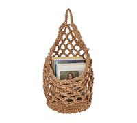 Supporto per piante per interni, 30 x 20 cm, corda in cotone da 100 g, rete portaoggetti in stile bohémien, supporto per piante macramè, organizer decorativo per soggiorno, G