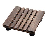 Supporto per piante quadrato in legno con ruote girevoli bloccabili, 30,5 cm, per interni ed esterni, versatile, mobilità a 360°, per casa e giardino (marrone)