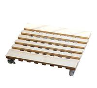 Supporto per piante quadrato in legno su ruote, 30,5 cm, con ruote bloccabili a 360°, per interni ed esterni, mensola moderna per piante per decorazione domestica