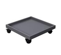 Supporto per Piante Quadrato, Vassoio per sottovaso con Ruote, Carrello portavasi con rotelle, Carrello portavasi su rotelle per Interni, Patio, Giardino, Esterno(Grigio 44cm)