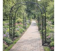Supporto Per Piante Rampicanti Arco Da Giardino 180 260 300 340 Cm Sostegno Metallo Traliccio Rose Vite Pergolato Balcone Terrazza Ed Esterni Resistente Vento Intemperie(Black,220x230x40cm)