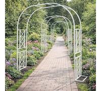Supporto Per Piante Rampicanti Arco Da Giardino 180 260 300 340 Cm Sostegno Metallo Traliccio Rose Vite Pergolato Balcone Terrazza Ed Esterni Resistente Vento Intemperie(White,300x230x40cm)
