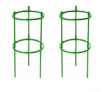 Supporto per piante regolabile per gabbia per pomodori ad anello per vasi, piccola gabbia per pomodori in ABS verde per orti in vaso, supporto per vite rampicante e stelo per fiori (2 pezzi)