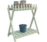Supporto per piante, robusto espositore a 2 ripiani, per interni ed esterni | Robusto supporto per piante a 2 livelli per uso interno ed esterno, perfetto per esporre piante in giardini e spazi abitativi