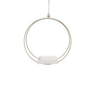 Supporto per piante sospese, con anello in ferro e base in legno, per piante aeree, progettato per completare gli schemi di arredamento d'interni dai toni neutri (C)