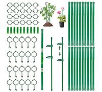 Supporto per Piante,Sostegno per Piante Professionale con 40 Moschettoni e 10 Tubi Estensibili,Regolabile per Pomodori, Rose e Piante Rampicanti Resistente e Riutilizzabile(70 PCS)