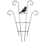 Supporto per piante, telaio in ferro, motivo farfalla e uccello, paletto verticale per pomodori, fagioli, cetrioli, peperoni, clematidi, mattina, gloria, giardino, nero (B)