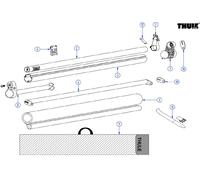 Supporto per piedini di sostegno thule 2 pezzi adatto per parabrezza thule - numero di ricambio thule 1500602390