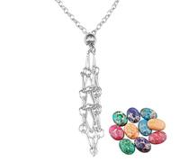 Supporto per pietra di, collana con supporto per | Portapietre di vuoto | Collana con supporto in, gabbia in acciaio inossidabile per pietra con lunghezza regolabile per donna uomo