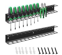 Supporto per pinza da parete, set da 2 pezzi, 14 fori, da parete, organizer per chiavi a pinza, supporto per cacciavite con tubi di espansione, supporto per attrezzi per garage, officina, banco da