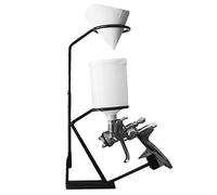 Supporto per Pistola a Spruzzo a 2 Livelli, Supporto Regolabile in Acciaio per Spruzzatori Verniciatura, Montaggio a Parete o Banco con Portafiltro, Accessorio Professionale per Officina e Carrozzeria