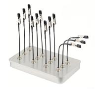 Supporto per pittura con 15 clip, braccio flessibile pieghevole per aerografo in miniatura, spray e saldatura, strumento per hobbistica, con scatola e punte protettive in gomma