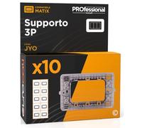 Supporto per Placca Rettangolare a 3 Moduli Compatibile con BTicino Matix-B per Frutti Elettrici - Confezione da 10