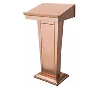 Supporto per podio in acciaio inox, color oro rosa, con piano inclinato, per chiese, hotel e conferenze, elegante mobile per ufficio, per presentazioni professionali