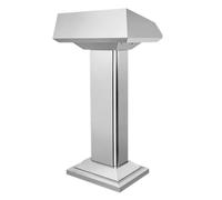 Supporto per podio in acciaio inox per ufficio, chiesa e esterni, colore argento, resistente, per discorsi, presentazioni ed eventi