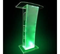 Supporto per podio in acrilico con luce LED, trasparente, multiuso, per chiese, scuole, matrimoni, conferenze e discorsi, elegante, resistente e versatile