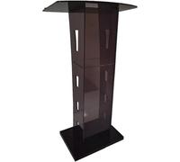 Supporto per podio in acrilico con ripiano portaoggetti, colore marrone tè, per conferenze, per chiesa, ricevimento, matrimonio, parlare in pubblico, design elegante, facile da montare