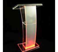 Supporto per podio in acrilico trasparente illuminato a LED, portatile, per chiese, uffici e aule, pulpito professionale per coinvolgere il pubblico