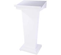Supporto per podio in legno bianco per conferenze, scuola, chiesa e ufficio, 118 x 58 x 45 cm, resistente tavolo di presentazione per discorsi in pubblico ed eventi