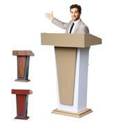 Supporto per podio in legno con ruote bloccabili, versatile leggio con spazio per chiesa, ufficio, scuola, casa, conferenze, ristorante, riunioni, auditorium