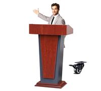 Supporto per podio in legno con ruote bloccabili, versatile leggio per chiesa, ufficio, scuola, casa, conferenze, ristorante, riunioni, auditorium, spazio incluso