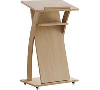Supporto per podio in legno massello, portatile, con ruote, per chiesa, discorsi, sala conferenze, reception