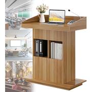 Supporto per podio in legno massiccio, a doppio strato, per discorsi in aula e chiesa, base stabile, in legno originale, 80 x 50,8 cm, perfetto per presentazioni e conversazioni in pubblico