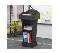 Supporto per podio in legno nero a doppio strato, design con Der per migliorare la postazione per presentazioni e lezioni e leggio slish.