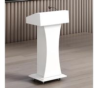 Supporto per podio in legno per aule conferenze, chiese e ufficio, pulpito da pavimento con supporto per microfono, due stili: con pulegge/senza pulegge, perfetto per la ricezione dei clienti