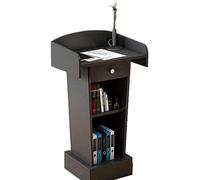 Supporto per podio in legno per presentazioni, altezza regolabile, per chiesa, ufficio o uso domestico, elegante supporto per presentazioni in legno nero per laptop e conferenze
