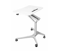 Supporto per podio mobile con ruote, altezza regolabile, scrivania portatile per aule, chiese, concerti e pulpiti, colore bianco, facile da spostare e configurare