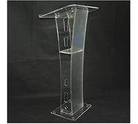 Supporto per podio portatile in acrilico, 110 cm, trasparente, per lezioni, letture, recital, facile da montare e design trasparente
