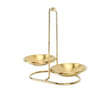 Supporto per Poggiamestolo, Supporto per Mestolo da Zuppa Verticale per Spezzatino in Acciaio Inossidabile, Supporto per Utensili da Cucina di Facile Accesso per La Cucina(2 Plate-Oro)