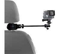 Supporto per poggiatesta auto / braccio magico regolabile robusto con kit di fissaggio per tutti gli smartphone/videocamere DSLR e action camera, perfetto per la registrazione dell'auto