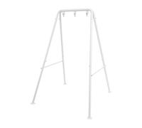 Supporto per poltrona sospesa, in tubi di ferro con 3 ganci, per poltrona sospesa, per balcone, terrazza, giardino, 134 x 118 x 178 cm (bianco)