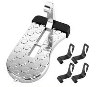 Supporto per porta auto, gradino della porta dell'auto, supporta fino a 250 kg, pedale pieghevole con martello di sicurezza e 4 ganci, pedane per tetto auto per SUV/RV (argento)