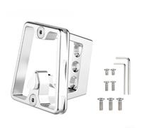 Supporto per portapacchi anteriore per bici pieghevoli, in alluminio, modello a 3 fori, modello 6061, lavorato a CNC, compatibile con viti M5 M6 (argento)